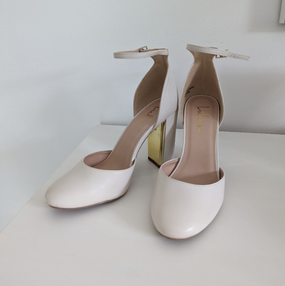 White gold heels / size 8.5